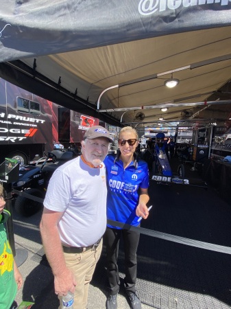 With Leah Pruett, top fuel dragster driver 