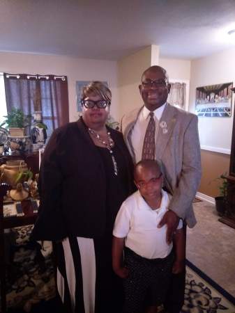 My husband, son and I before church Sept 2018