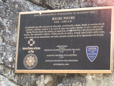 Machu Micchu Placard