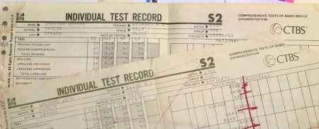 CTBS Score Sheet 1979 & 1980