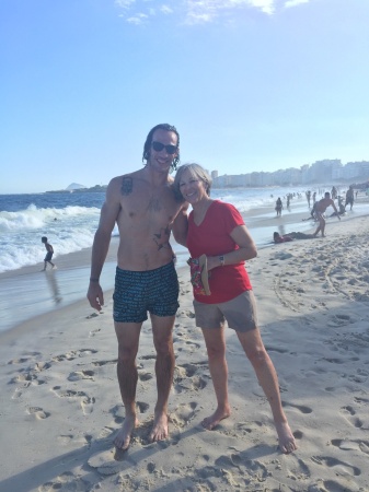 Copacabana Beach, Rio, January 2021 w/my son