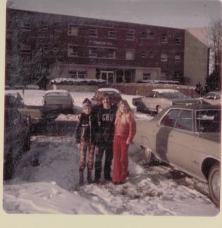 Mindy & Jim with me in front of Robinson Hall