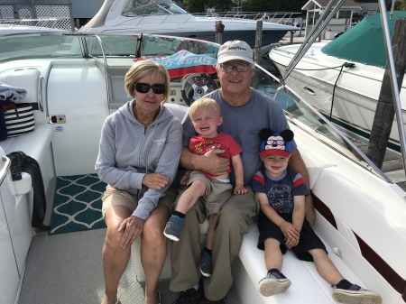Grandsons on the boat 