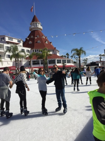 Ice skating at Hotel Del San Diego 