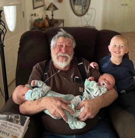 Bob with all 3 great grandsons - 2022