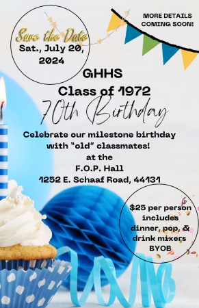 Garfield Heights High School 70th BIRTHDAY PARTY & Reunion