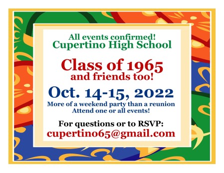 CUPERTINO HS CLASS OF 1965 REUNION WEEKEND