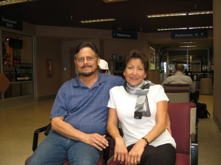 Steve and me waiting at the Pasco airport