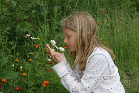 Hailey and wild flowers