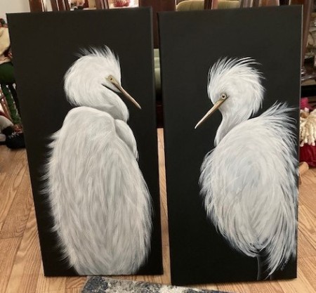 Snowy Egret Paintins for Cindy Vokes