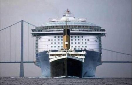 "Titanic" looks small next to Today's Ships