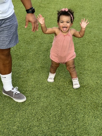 Grandbaby thrilled about walking