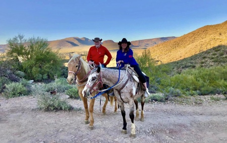 Trail riding in Arizona with Michelle. 