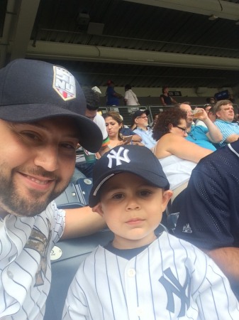 Grandson's first Yankee game