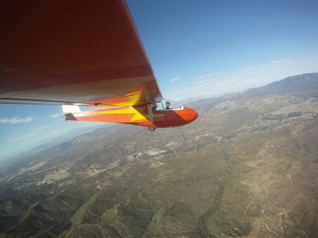 Ed fying over Lake Henshaw