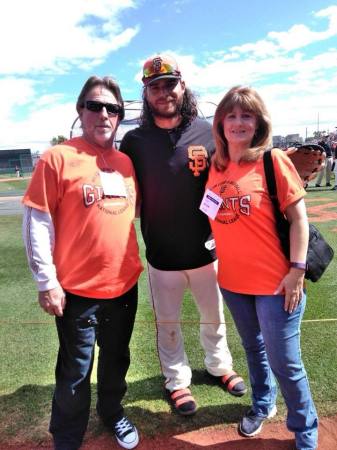 Me, my husband and Brandon Crawford 