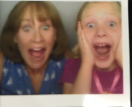 Photo booth with my granddaughter, Cara, 2015