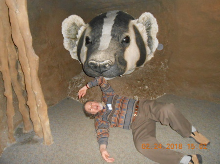 Writer with Badger