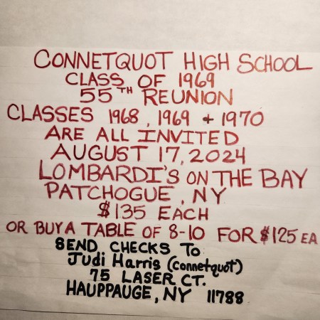 Connetquot High School Reunion 55th