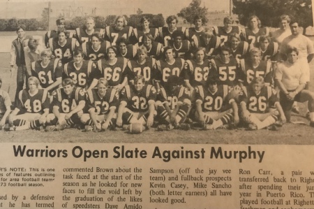 1974 Varsity Football 