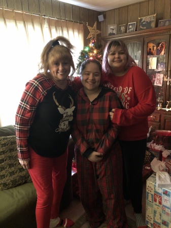 Christmas, 2019 with Alexis and Ruby.