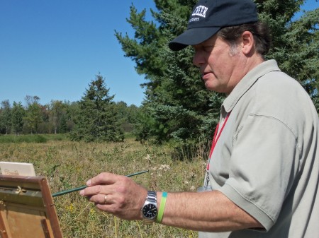 Plein air painting on Madelaine Is, WI