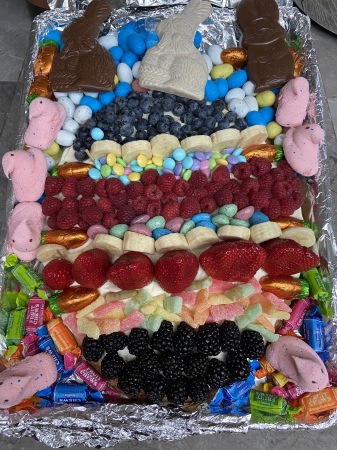 Fruit and candy pizza