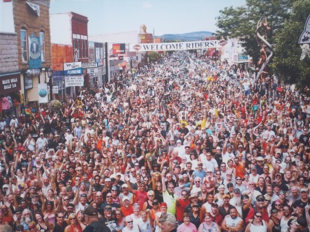 Tons of people at Sturgis.  8/2015