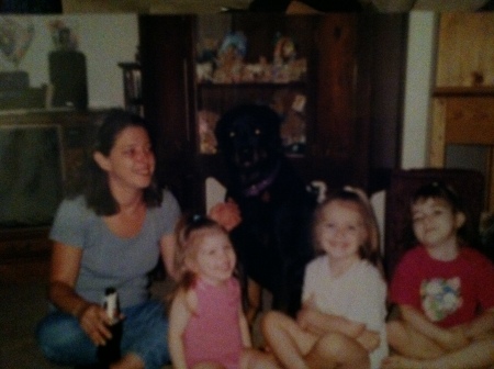 My granddaughters, my dog & I in 2000