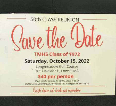 50th Reunion,  Tewksbury Memorial High School, Class of "72", 