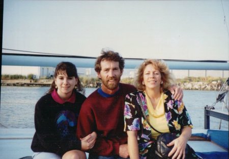 My daughter, my 2nd (late ) husband Skip  and Me in Alameda, 1997