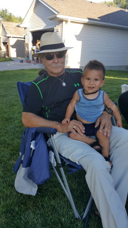 My grandson and I at July 4th block party 2018