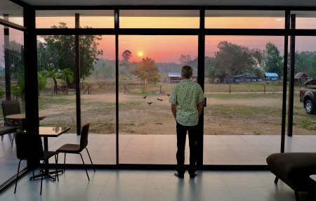 Our farm sunrise in Thailand.