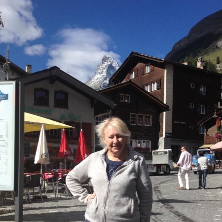 Pat in Zermatt Switzerland with Matterhorn
