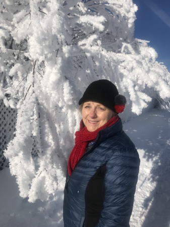 Wife Derinda — frozen fog in Cascade, ID