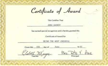 Award for "Being the most cheerful"