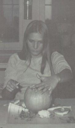 Pumpkin carving in art class