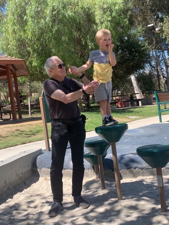 With grandson DD at the park. 