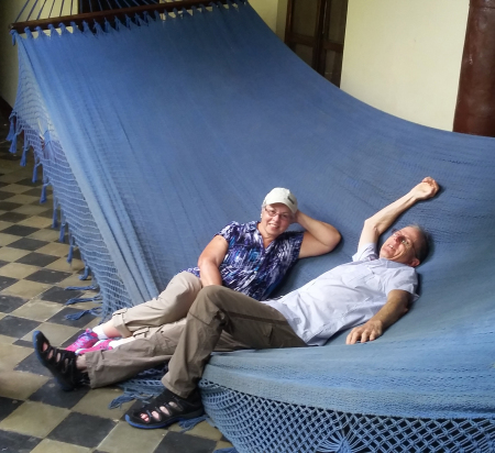 Dan and Lindie relax on a hammock in Nicaragua