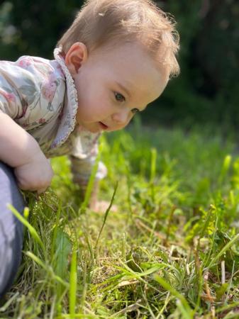 Sive Discovering Grass at 11 Months
