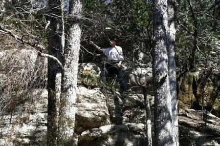 My Hachi and Me Rock Climbing