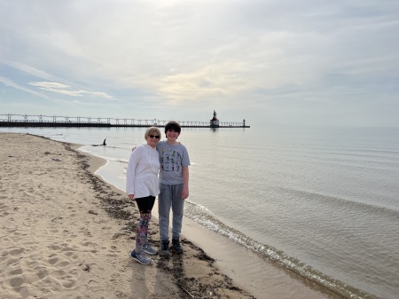 Wyatt and grandma enjoying Michigan 