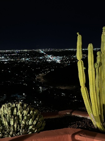 Night time dining high over Phoenix