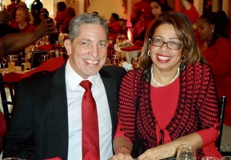 My husband Willie and me at Xmas party