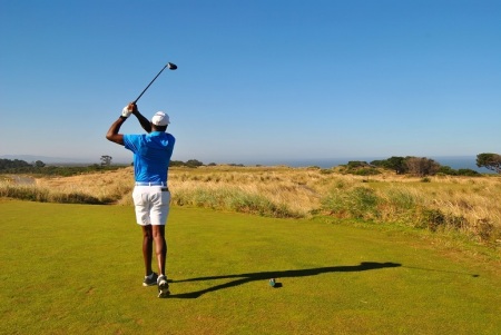 Jimmie on the 4th hole at Bandon Dunes