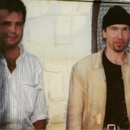 My brother with Edge from u2, in Dublin,