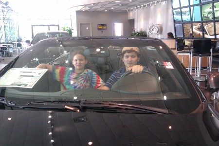 My kids trying out a new Masarati in Raleigh, NC