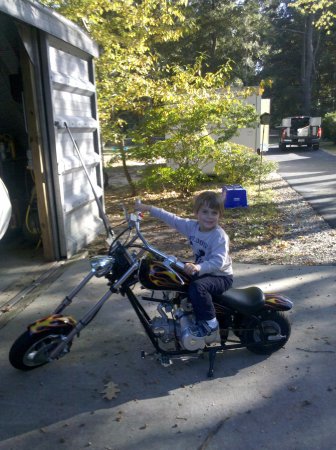 Aaron on his Mini Chopper