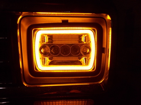 Led amber on headlight it is a turn signal