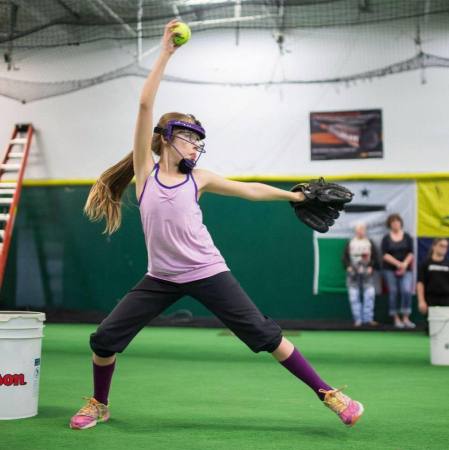 Granddaughter Bella, the ace pitcher!